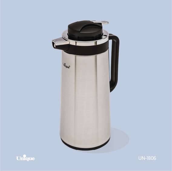 فلاسک 1.6 لیتر استیل شیشه دار یونیک کد 1806